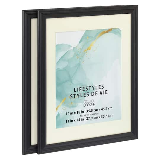 4 Packs: 2 ct. (8 total) Black 11" x 14" Frame with Mat, Lifestyles by Studio Décor®